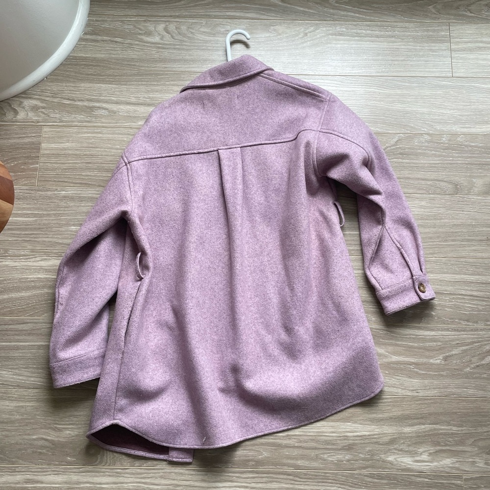Zara Women’s Purple Lilac Mauve Shacket With Pockets And Belt Sz S - Picture 8 of 11